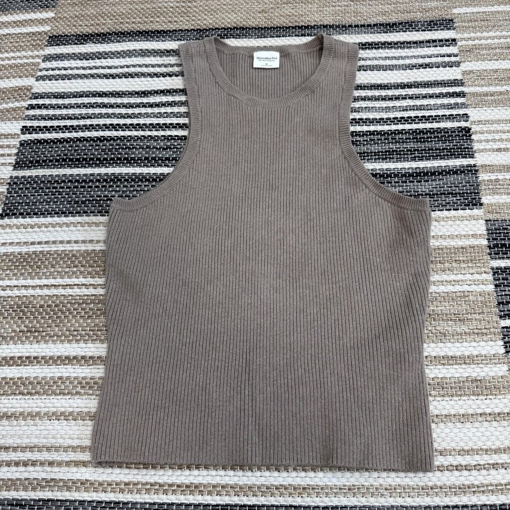 Abercrombie & Fitch‎ Sweater Tank Womens Medium Brown Ribbed Soft A&F Collection